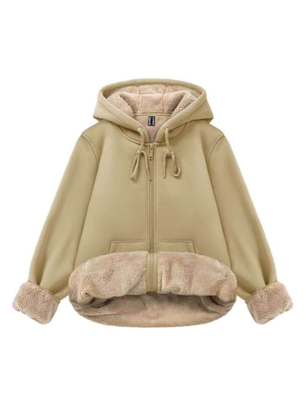 TACVASEN Women's Zip Up Hoodie Sherpa Fleece Lined Winter Sweatshirt with